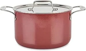 All-Clad Fusiontec Natural Ceramic With Steel Core Soup Pot With Lid, 4 Quart, Rose Quartz