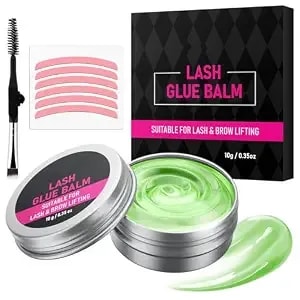 Lash Lift Glue Balm Kit, Upgraded Eyelash Lift Glue Balm With Lash Lift Pads And Brush For Perfect Eyelash Perm & Brow Lamination, Easy To Apply And Fast Drying & Strong Hold