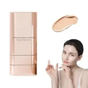 Beauty Foundation Stick, 2 In 1 Foundation Stick, Serum Boosted Skin Tint Balm With Brush, Brightens, Hydrates, Realistic Finish Makeup (Khaki,0.7 Oz)