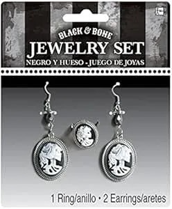 Amscan Black And Bone Jewelry Set - One Size, Silver - 3 Pc