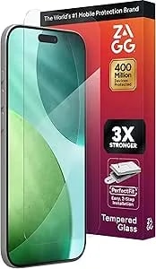 ZAGG Glass+ Screen Protector For Iphone Air - 3X Stronger, Impact & Shatter Protection, Scratch & Smudge-Resistant Iphone Tempered Glass, Invisibleshield, Easy Perfectfit Install