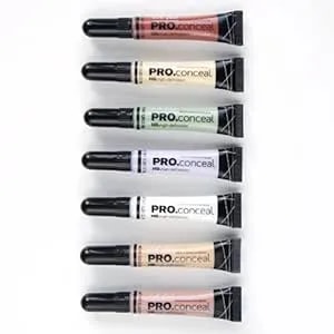L.A. Girl Pro Concealer Set Orange, Yellow, Green, Lavender, Peach, Light Yellow Correctors And Highlighter