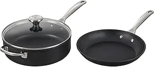 Le Creuset Toughened Nonstick Pro Cookware Set, 3 Pc. (10" Fry Pan, 4.25 Qt. Saute Pan With Lid)
