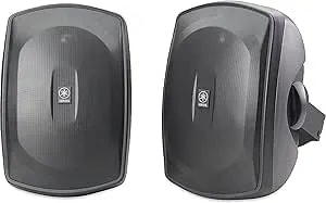 Yamaha Ns-aw390bl Outdoor Speakers (Pair - Black) – Weather-Resistant Patio Speakers With 6.5” Woofer & 1” Dome Tweeter Wall-Mount
