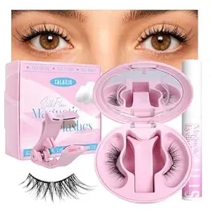 Calailis Magnetic Eyelashes With Applicator Upgrade Soft Magnetic Lashes Natural Look Reusable No Glue Or Eyeliner Needed Easy To Wear And Remove (an26)