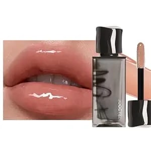 Joocyee Glazed Gloss Mirror Shine Lip Gloss Sheer Nude High Shine Lightweight Hydrating Moisturizing Smooth Lips Sheer Glow