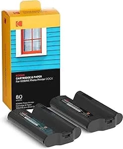 Kodak Dock Plus & Dock Photo Printer Cartridge PHC-80 – Cartridge Refill & Photo Paper- 80 Pack