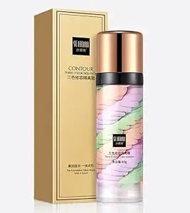 One Step Color Corrector Tri-Color Contour Isolation Cream Skin Tone Correcting & Brightening Makeup Primer Neutralizing Dark Circles & Veins Correcting Redeness For Glowing, Flawless Makeup (1 Pack)