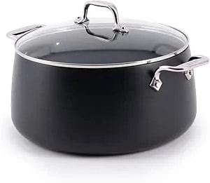 All-Clad ha1 Expert Hard Anodized Nonstick Stock Pot With Lid (8 Qt) For Pasta, Soup, Dishwasher-Safe, Oven-Safe Up To 500°F Compatible With All Stovetops (Gas, Electric & Induction) - Black
