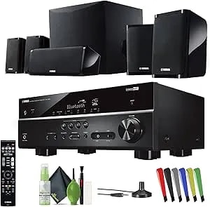 Yamaha Audio Yht-4950u 4k Ultra Hd 5.1-Channel Home Theater System With 8" 50w Rms Powered Subwoofer Speakers, Av Receiver, True Surround Sound With Bluetooth Music Streaming (Black)