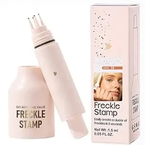 Xirujnfd Upgrade Faux Freckle Stamp Pen, Waterproof And Long-Lasting Quick Dry Lifelike Magic Freckles Stamp For Natural, Face Freckle Makeup For With 5-Point Precision Stamp Head (1# Light)