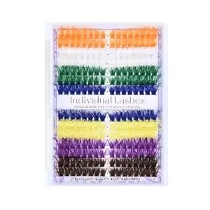 3d Colored Lash Clusters Extension 224 Pcs 7 Mixed Colors Faux Mink Fluffy Volume Individual Lashes 9-16mm Soft Natural Long Reusable Diy Eyelash Extensions For Daily & Party Makeup Lasgoos