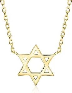 Ross-Simons Italian 14kt Yellow Gold Star Of David Necklace. 16 Inches