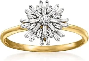 Ross-Simons 0.22 Ct. T.W. Baguette Diamond Starburst Ring In 14kt Yellow Gold
