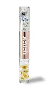 Blossom Lip Gloss & Roll On Perfume For Women, Glam Squad Double Sided Gift Set, Infused With Real Flowers, Bachelorette Gift, Made In Usa 0.2oz, Raspberry/Coconut Nectar
