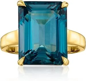 Ross-Simons 14.00 Carat London Blue Topaz Ring In 18kt Gold Over Sterling