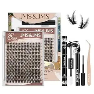Jms&Jms Lash Clusters Kit Lash Extension Kit 144pcs C Curl Manga Wispy Eyelash Clusters Kit Natural Volume Eyelash Extensions Individual Lashes Kit At Home (C-8-18mix)