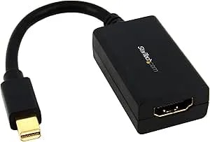 Startech.Com Mini Displayport To Hdmi Adapter - 1080p - Mini Dp To Hdmi Monitor/Display/Tv - Passive Mdp 1.2 To Hdmi Adapter Dongle Video Converter - Upgraded Version Is mdp2hdec (mdp2hdmi),Black