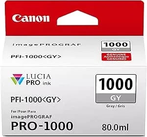 Canon Pfi-1000 Genuine Gray Ink Tank, Compatible With Imageprograf Pro-1000 Printers