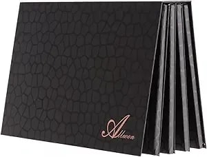 Allwon 4-Layer Book Shaped Magnetic Palette Large Empty Makeup Palette Storage Box For Eyeshadow Lipstick Blush Powder (Black)
