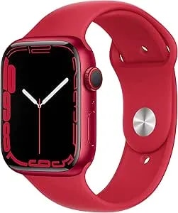 Apple Watch Series 7 (Gps + Cellular, 45mm) Red Aluminum Case With Red Sport Band (Renewed)