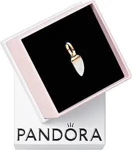 Pandora Me Shark Tooth Mini Dangle Charm - 14k Gold-Plated Charm With Bioresin Man-Made Mother Of Pearl - Gift For Her - Includes Gift Box