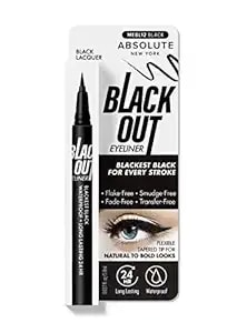 Absolute New York mebl12 Black Out Eyeliner, Flexible Tapered Tip, Flake Free, Smudge Free