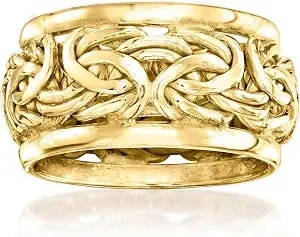 Ross-Simons 14kt Yellow Gold-Plated Bordered Byzantine Ring
