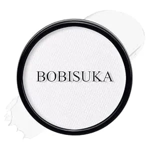 Bobisuka Clown White Face Body Paint, Water-Based Face Painting Kit & Body Paints, Safe Non-Toxic Facepaint For Halloween Goth Skeleton Mime Ghost Sfx Makeup, Costume Cosplay Party Art Theater & Stage