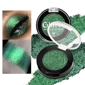 Green Eyeshadow Shimmery, Highly Pigmented Metallic Eye Glitter, Long Lasting Forest Green Sparkly Duo Chrome Eyeshadow Palette, Smooth Chameleon Glitter Eye Shadow For St Patrick’S Day, Talc Free#4d