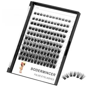 Bodermincer 120pcs Short Lash Clusters Wispy D Curl Eyelash Clusters 8-10-12-14mm Individual Eyelashes Natural Cluster Eyelash Extensions Natural Looking Cluster Lashes (Black-12-14-16mm Mixed)