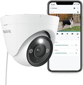 Reolink 4K Poe Security IP Camera, Turret Camera Outdoor With 3X Optical Zoom, 2.8mm-8mm Lens, 110 Degree Wide View, 100ft Color Night Vision, 2 Way Talk, Human/Vehicle/Pet Detection, RLC-833A