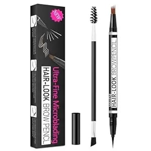 Maveni 2-In-1 Eye Brow Pencils For Women,Waterproof Eyebrow Pen With 4 Tip Microblading Eyebrow Pencil And 0.01mm Ultra-Precise Eyeliner,Create Natural Hair-Like Brows,Lasting (01 Light Brown)