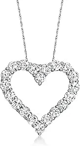 Ross-Simons 2.00 Ct. T.W. Diamond Heart Pendant Necklace In 14kt White Gold