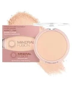 Mineral Fusion Pressed Powder Foundation - Matte Finish Face Powder For Light Medium Skin With Yellowish Undertones - Age Defying Foundation Makeup - Talc Free, Hypoallergenic, Cruelty-Free (Warm 1)