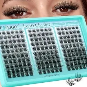 Gemerry Wispy Lash Clusters D-Curly Cluster Lashes Individual Lashes Cluster Eyelash Extension 8-16mm Diy Eyelash Clusters Fully & Lightweight