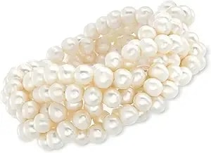 Ross-Simons 6-7mm Cultured Pearl Braided Stretch Bracelet
