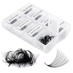 Lash Extension Fadlash 20d Premade Fans Eyelash Extensions 600pcs Pre Made Fans Lash Extensions Premade Lash Fans Volume Lash Extensions D Curl Eyelash Extension Premade Fans (20d-0.07d-14-20mm)