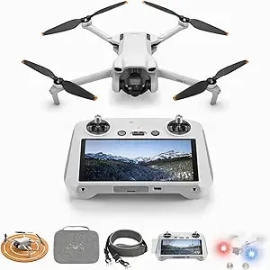 Dji Mini 3 (Dji Rc), Lightweight 3x Mechanical Gimbal Drones With Camera For Adults 4k.Carrying Case, Landing Pad, Anti-Collision Light, Lanyard, Screen Protector