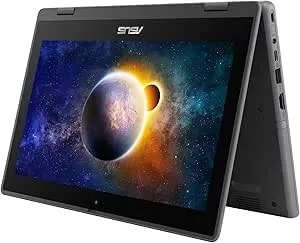 Asus BR1102FGA-YS14T 11.6 Touchscreen 2 In 1 Notebook - HD - 1366 X 768 - Intel Celeron N100 Quad-Core [4 Core] 800 Mhz - 4 GB Total RAM - 4 GB On-Board Memory - 128 GB SSD - Mineral Gray