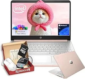 Hp 2026 14" Laptop For Students - 1-Y Office 365, Intel 4-Core Processor, 4gb Ram, 128gb Ufs & 256gb Sd Card, Wi-Fi 6, Copilot Ai, Win 11pro, All-Day Battery Life For Business, W/Bundle (Rosegold)