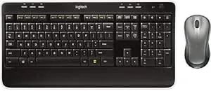 Logitech MK520 Wireless Keyboard And Wireless Mouse Combo — Full Size Keyboard And Mouse Long Battery Life Secure 2.4GHz Connectivity Black