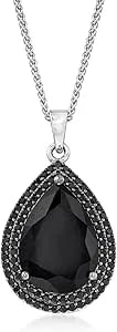Ross-Simons 5.20 Ct. T.W. Black Spinel Pendant Necklace In Sterling Silver