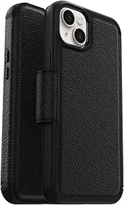 Otterbox Iphone 14 Plus Strada Series Case - Shadow (Black), Card Holder, Genuine Leather, Pocket-Friendly, Folio Case