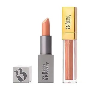 Rinna Beauty Lip Bundle - Mrs. Hamlin Lipstick & No Filter Lip Plumping Gloss - Vegan, Anti-Aging, Hydrating, Moisturizing And Long-Lasting (Variety Pack Of 2)