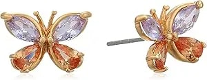 Betsey Johnson Cz Butterfly Stud Earrings