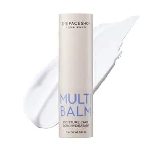 The Face Shop Moisture Care Multi Balm, All-In-One Daily Moisturizer Stick For Sensitive And Dry Skin, Korean Skin Care, Cooling, Hydrating & Firming, Hyaluronic Acid, Travel Essentials, Facial Balm