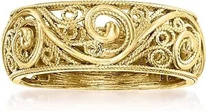 Ross-Simons 18kt Gold Over Sterling Scrollwork Ring