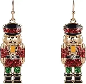Hallmark Glitter Enamel Nutcracker Earrings