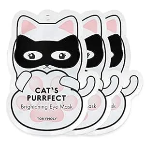 Tonymoly Cat'S Purrfect Eye Mask – Hydrating & Strengthening Under Eye Patches With Milk Protein, Soothes Puffiness, Dark Circles & Fine Lines, 3 Ct